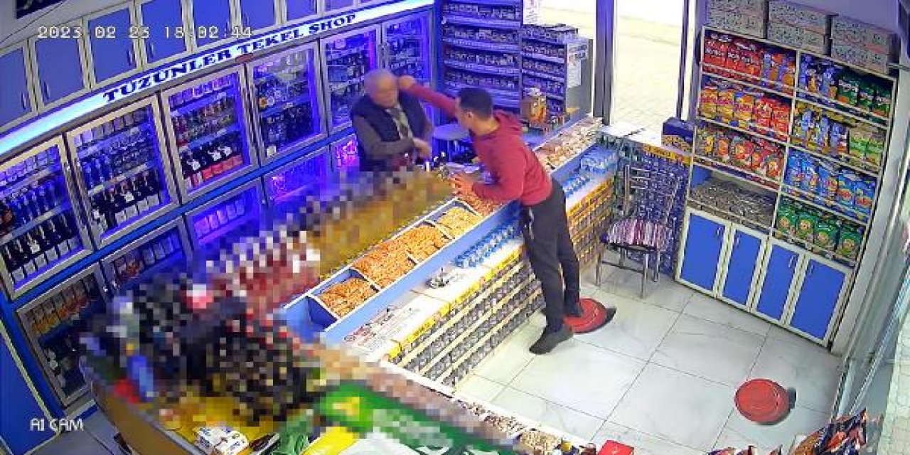 Tekel bayide dehşet! Bir anda iş yeri sahibinin şakağına çakıyı sapladı