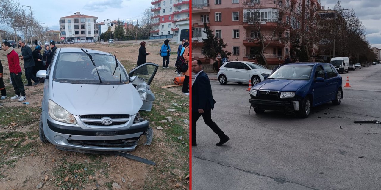 Konya’da iki otomobil çarpıştı! 5 yaralı var