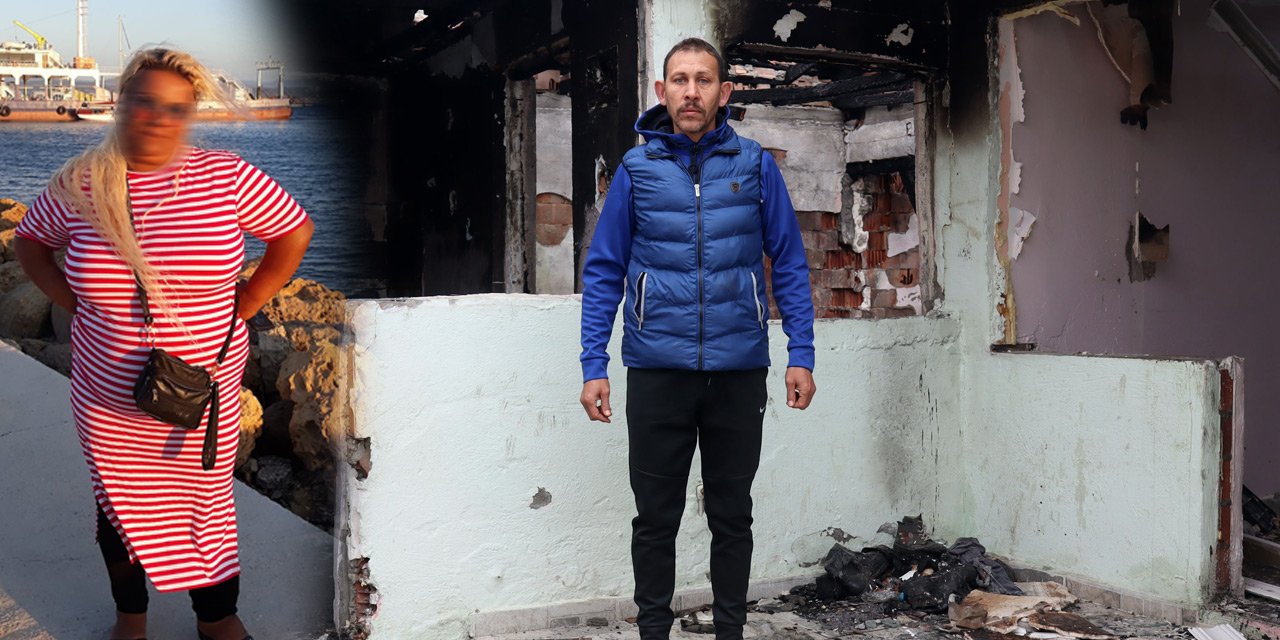 Cezaevinden çıkan eşiyle tartışan kadın evi yaktı