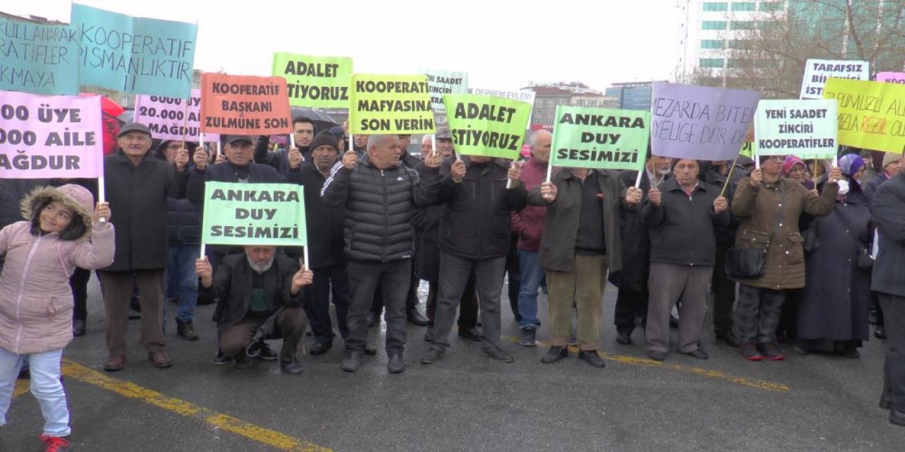 Konya dahil 6 ildeki konut kooperatifi mağdurları eylem yaptı