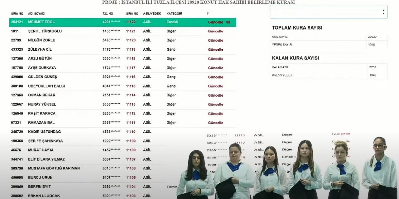 TOKİ İstanbul Tuzla diğer kura çekimi sonucu isim listesi 2023 I CANLI İZLE