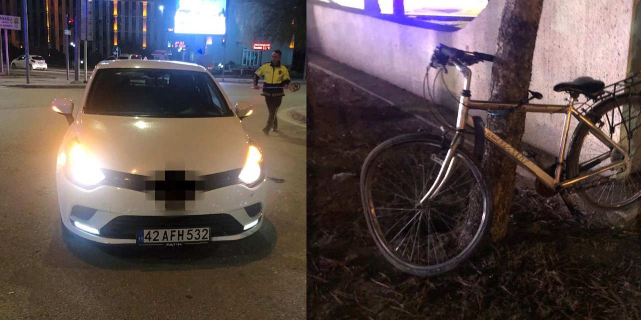 Konya’da otomobil bisikletliye çarptı