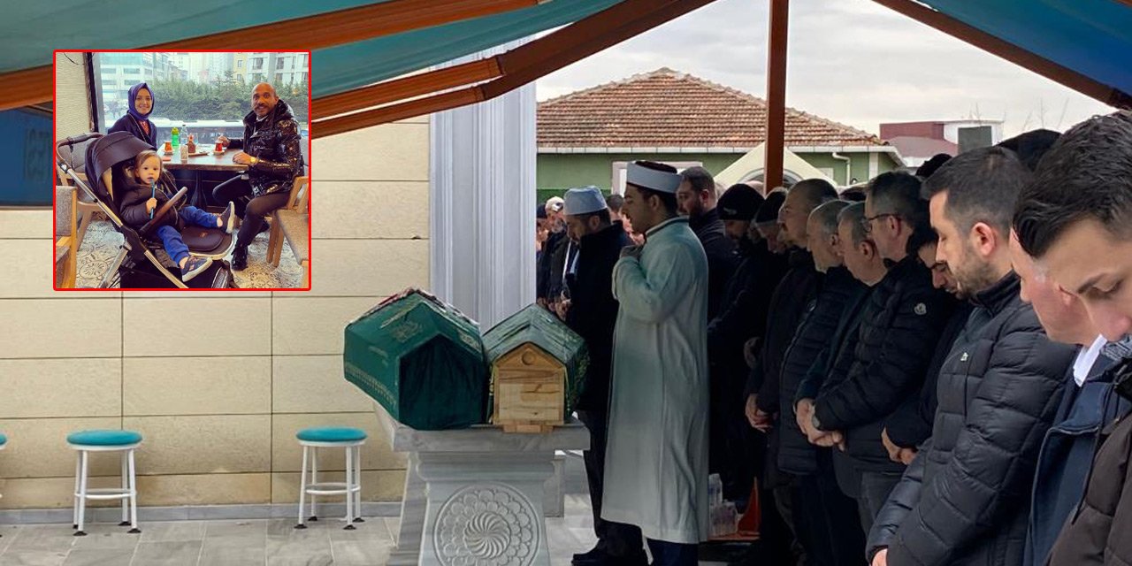 Acı olay! Evde ölü bulunan anne ve 3 yaşındaki oğlu toprağa verildi