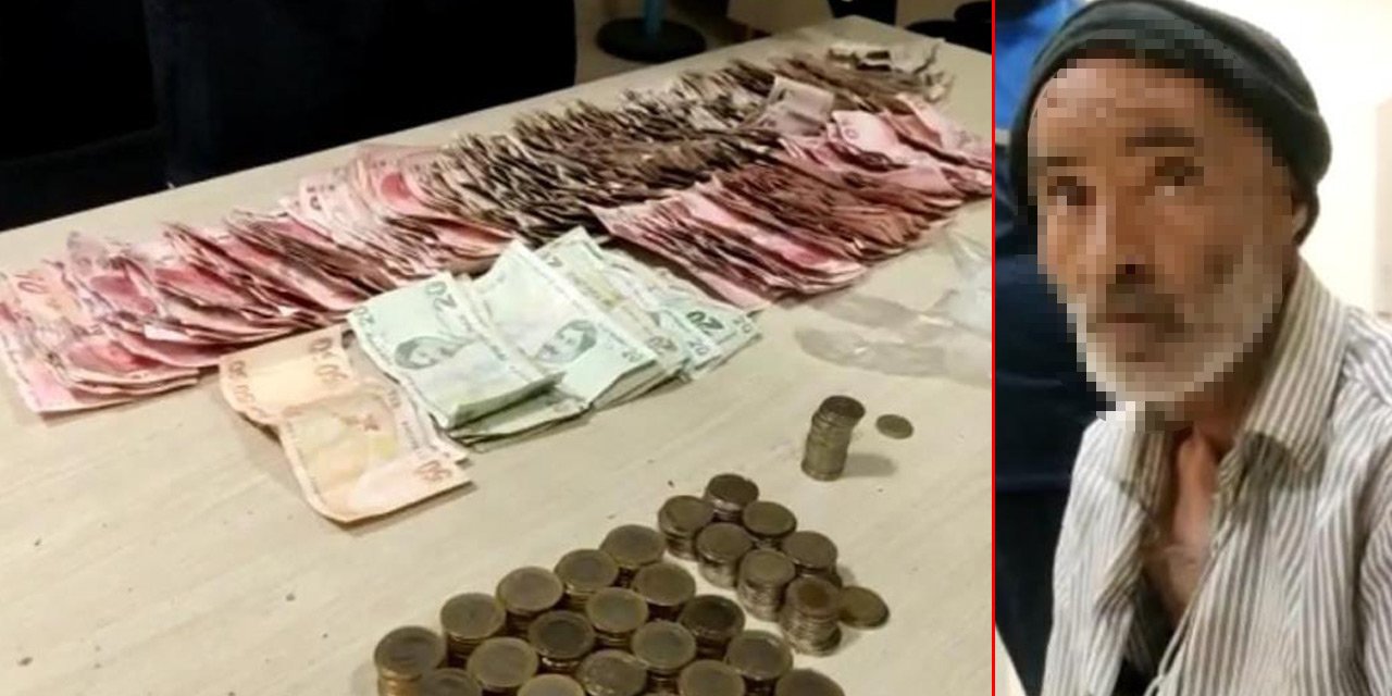 Zabıtalar bile şaştı kaldı! Dilencinin yarım günlük mesaisi: Tomarla para çıktı
