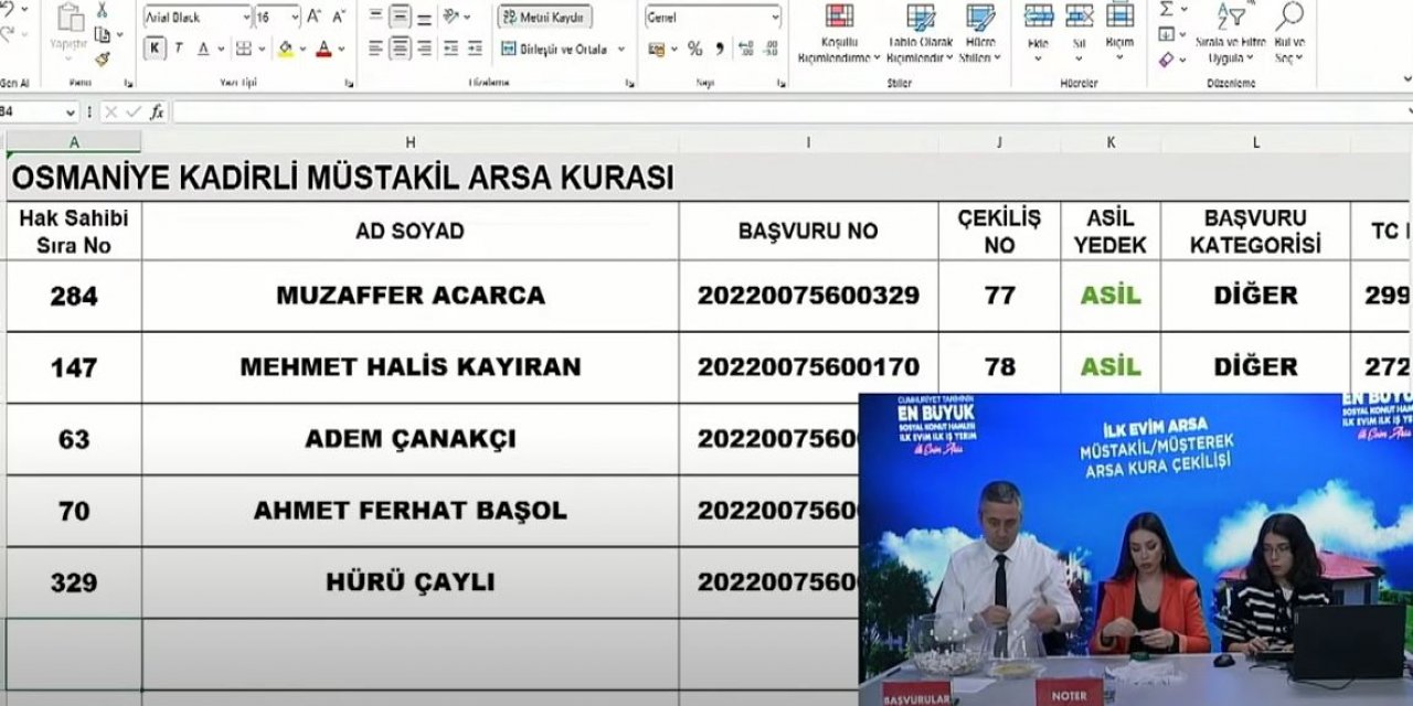Osmaniye TOKİ arsa kura çekilişi sonucu isim listesi 2023 I CANLI