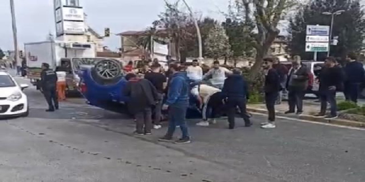 Ağaca çarpan otomobil takla attı: 1 ölü, 1 yaralı