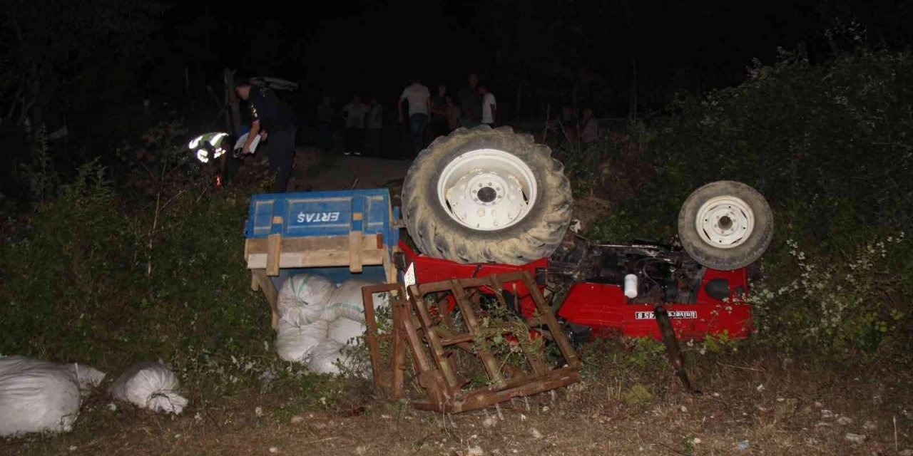 Traktör devrildi, genç sürücü öldü