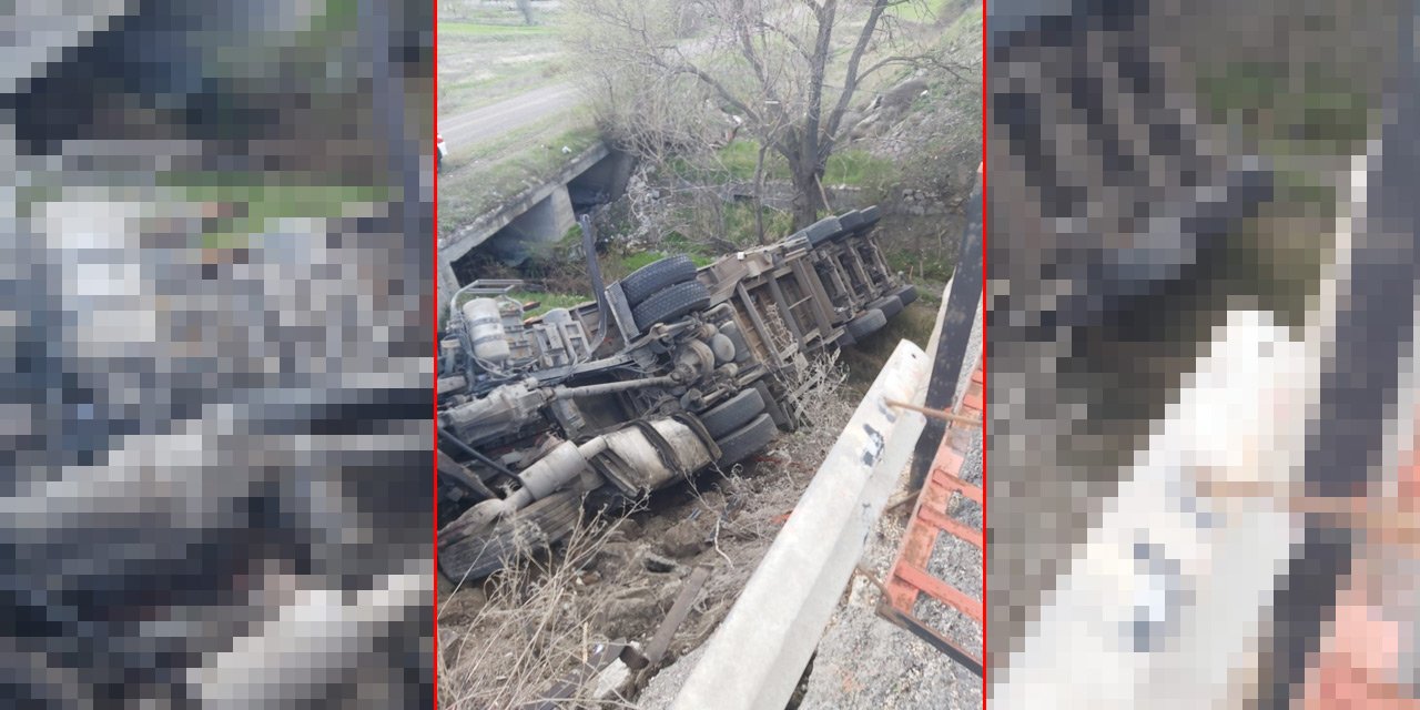 Şarampole devrilen TIR’daki 1 kişi öldü, 2 kişi yaralandı