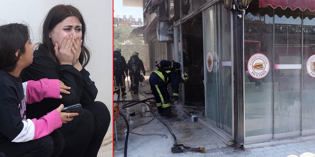 Babasının 4 ay önce açtığı iş yerinin yanışını gözyaşlarıyla izledi