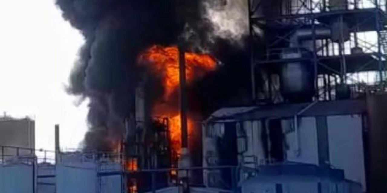 Kimya fabrikasında yangın