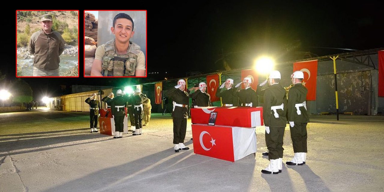 Otobüs kazasında şehit olan iki askerimiz memleketlerine uğurlandı
