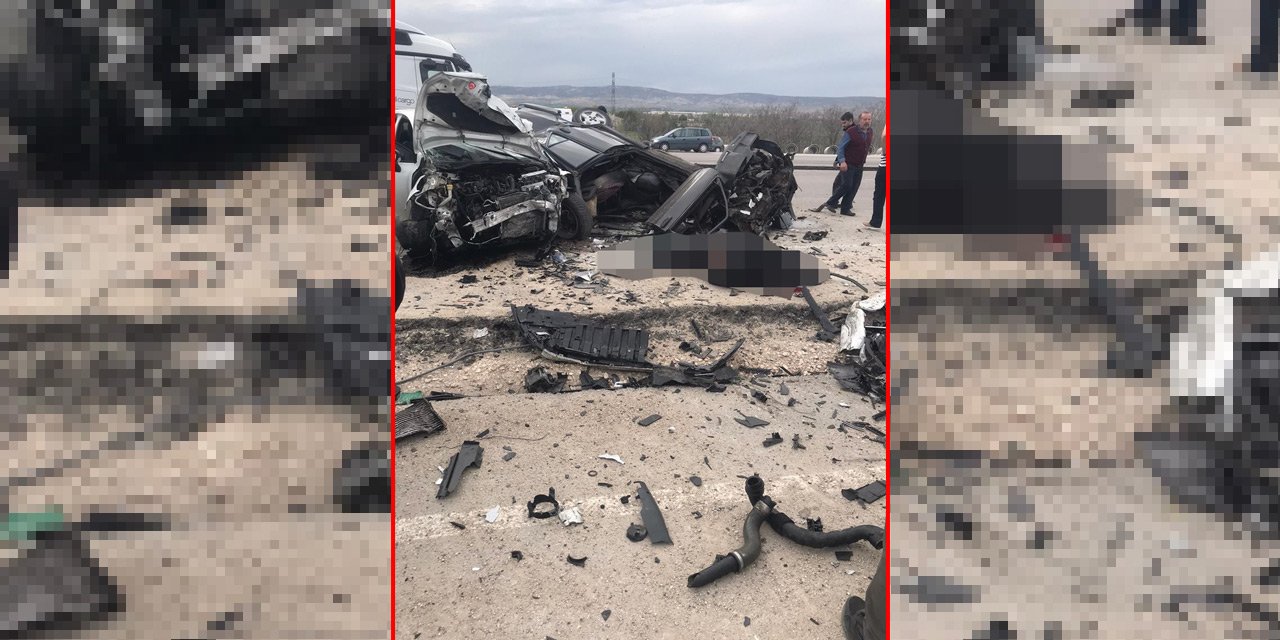 İki otomobil çarpıştı, ortalık savaş alanına döndü! 1 ölü, 3 yaralı