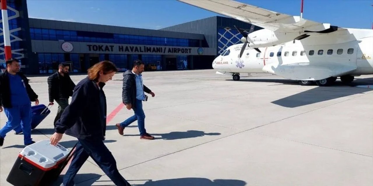 Ambulans uçak organ nakli için havalandı