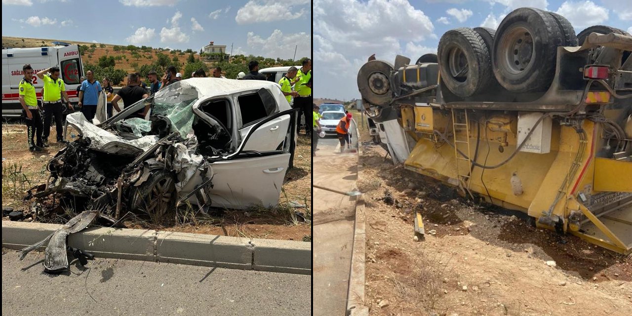 Korkunç kaza! Otomobil asfalt kamyonuyla çarpıştı: 1 ölü, 1 yaralı