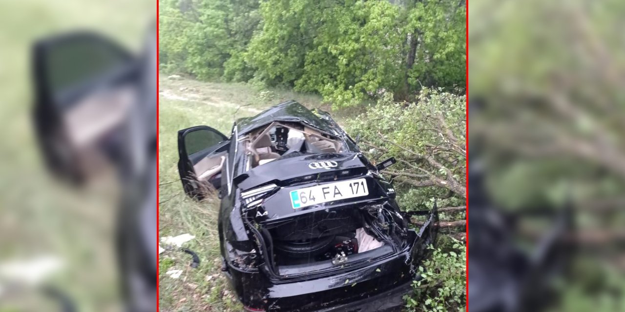 Şarampole yuvarlanan otomobil ağaca çarptı: 1 ölü, 5 yaralı