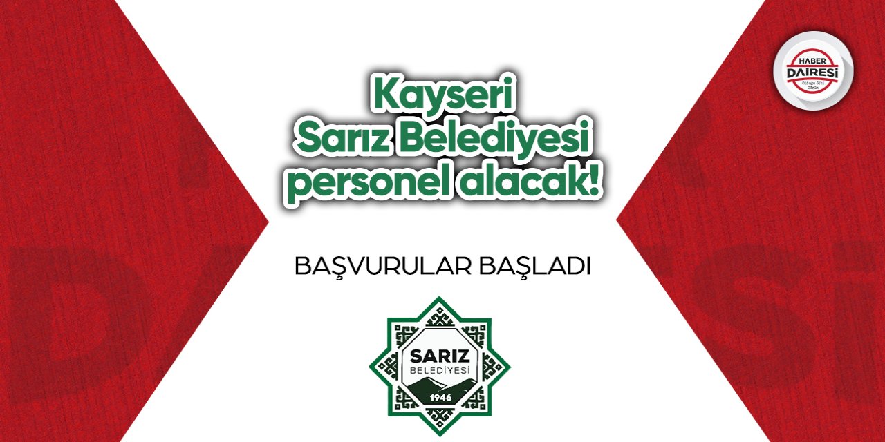 Kayseri Sarız Belediyesi personel alımı 2023