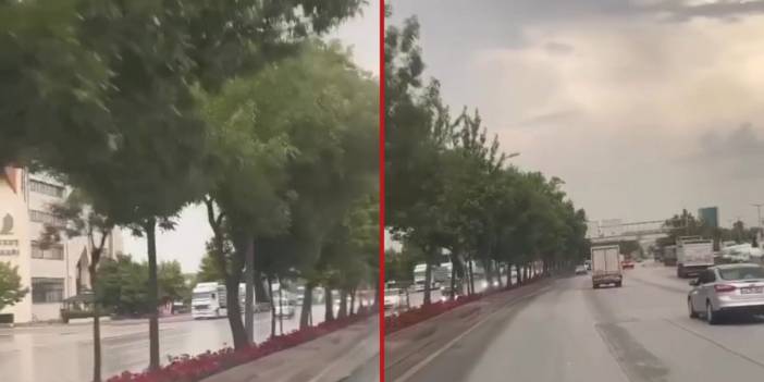 Yağmur altındaki Konya’dan ilginç görüntü