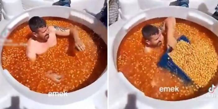 Mide bulandıran görüntü! Bu halde zeytin tankına girip paylaştı