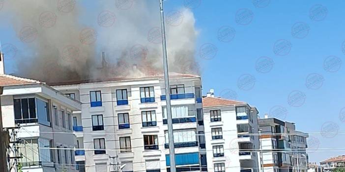 Konya’da 5 katlı binada yangın paniği