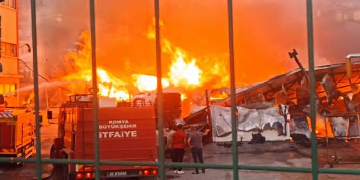 Konya'da silah fabrikasında yangın paniği