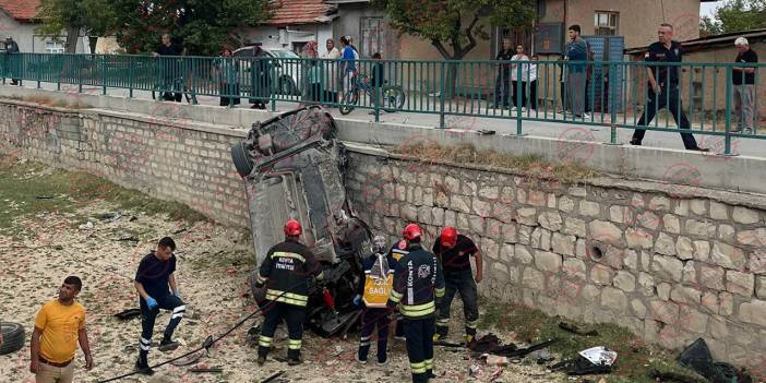 Konya'da araç kanala düştü! 1 ölü, 1 yaralı var