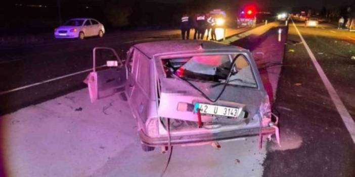 Konya yolunda feci kaza! Yolcu otobüsüyle çarpışan otomobilin sürücüsü öldü