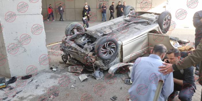 Konya’daki sabıkalı üst geçitten yine otomobil düştü