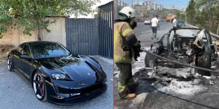 18 milyonluk lüks araba yandı! Sürücü içinde mahsur kaldı