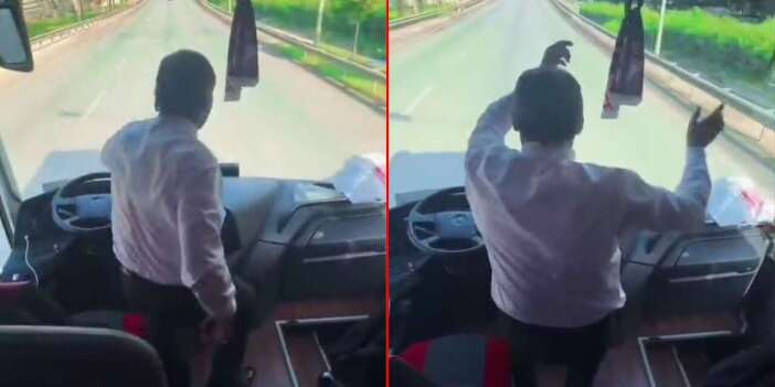 Konyaspor maçına gelen Antalyaspor otobüsünde skandal görüntü