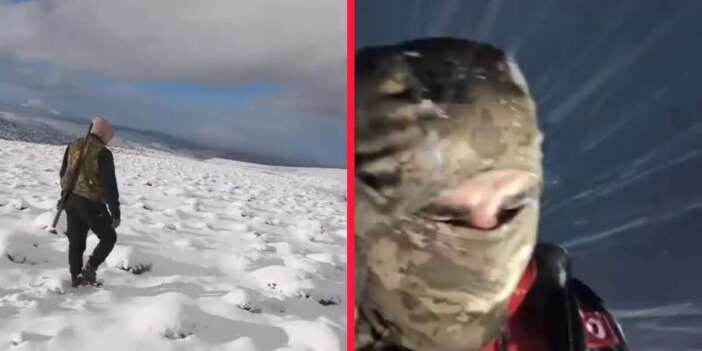 Konya’da doğaseverler yürüyüşte kar fırtınasına yakalandı