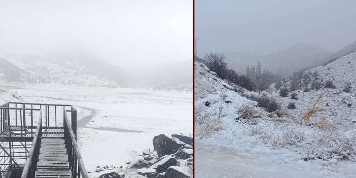Konya’nın bir ilçesinde kar yağışı etkisini artırdı