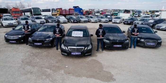 Konya’da change araç çetesine operasyon! 115 araba ele geçirildi