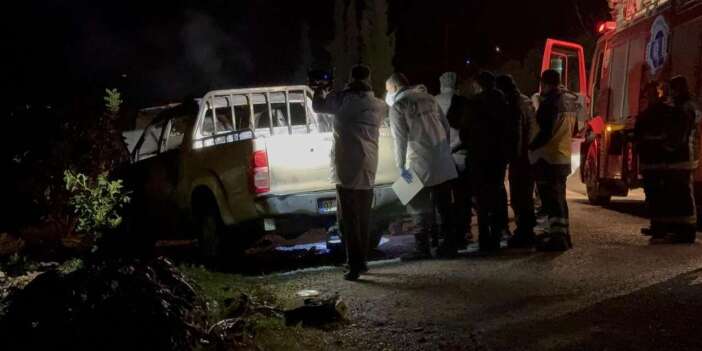 Araç içinde yanmış erkek cesedi bulundu