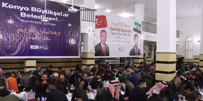 Konya Büyükşehir Belediyesi, Suriye’de iftar sofrası kurmaya başladı