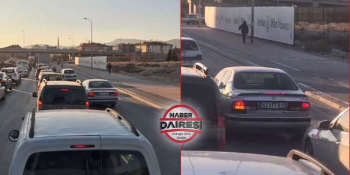 Konya trafiğinde iftar vakti daha çok tepki çeken görüntü
