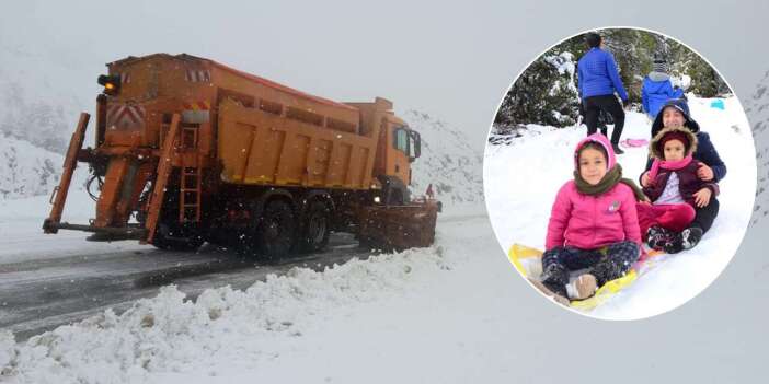 25 santim kar yağdığını duyan Konya yoluna akın etti