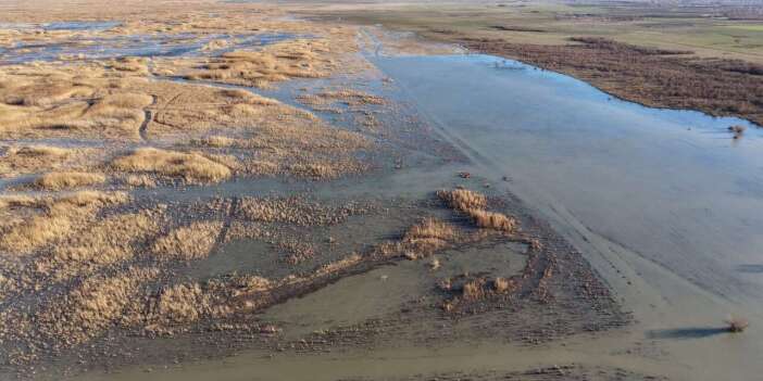 Konya’da kuraklığın vurduğu gölde yıllar sonra bir ilk yaşandı