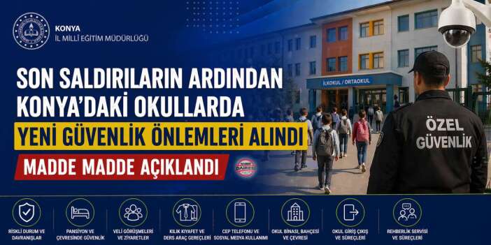 Konya’daki okullara yeni güvenlik kuralları getirildi