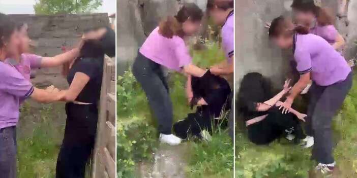 Kan donduran akran şiddeti! Küçük kızı dakikalarca dövdüler