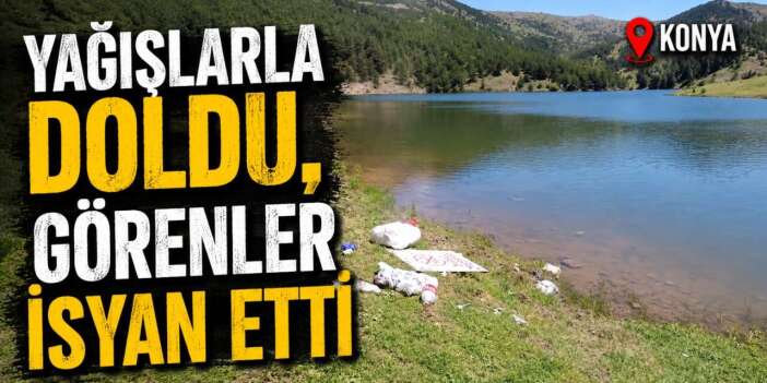 Konya'da piknikçilerin geride bıraktığı manzara! Uyarı levhasını bile sökmüşler