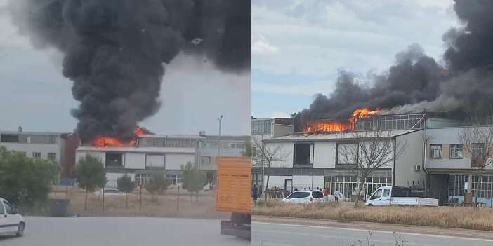 Konya’da sanayi sitesinde korkutan yangın! Çok sayıda ekip sevk edildi