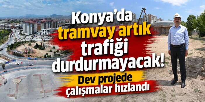 Konya’da trafiği rahatlatacak köprü hızla yükseliyor