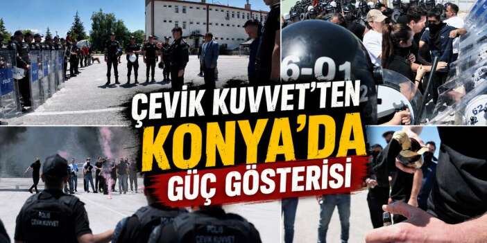 Eylemciler sokağa çıktı, Konya polisi gücünü gösterdi