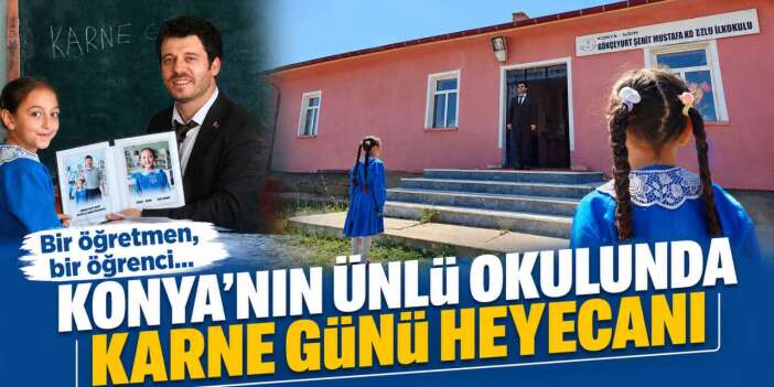 Konya’da tek öğrenci karnesini aldı, öğretmeni gözyaşlarını tutamadı
