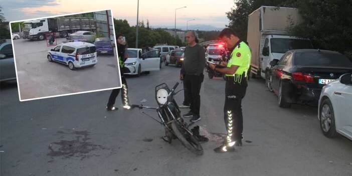 Konya’da polisten kaçan motosiklet TIR’a çarptı! Kaza anı kamerada