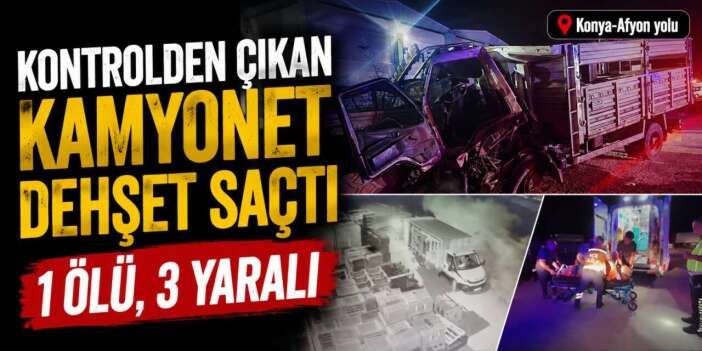 Konya yolunda traktöre çarpan kamyonet duvara saplandı! Ali Baki öldü