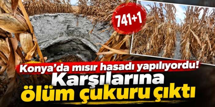 Konya’da obruk bir tarlayı daha yuttu! Biçerdöver son anda kurtuldu