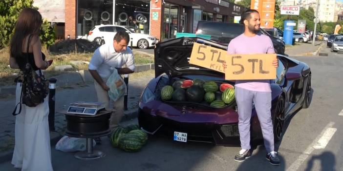 Lüks otomobille 5 liraya karpuz satan sürücüye ceza! Araç trafikten men edildi