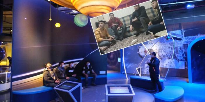 Güneş sistemini tartıştıkları görüntü binlerce paylaşım alan Konyalı gençler Bilim Merkezi’nde!