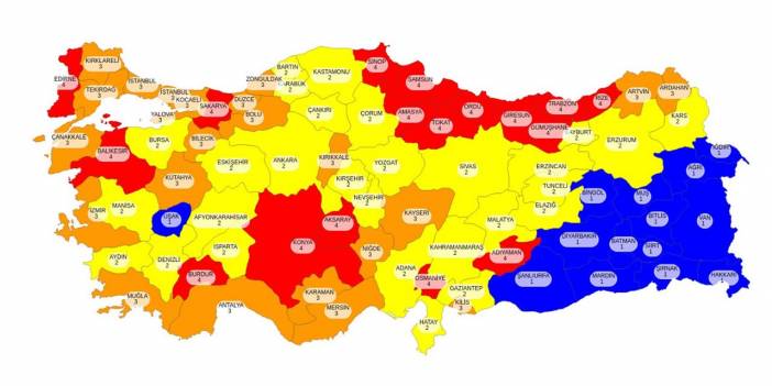 Bakan Koca haritayı paylaştı! Konya 'çok yüksek riskli' iller arasında